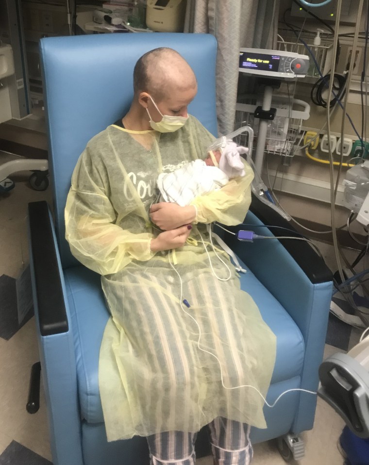 As her twin infants struggle to gain weight in the hospital, Mallory Brinson has been undergoing chemotherapy to treat her aggressive leukemia.