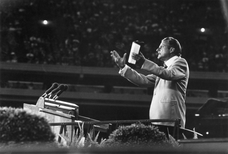 Image: Billy Graham addressing a crowd