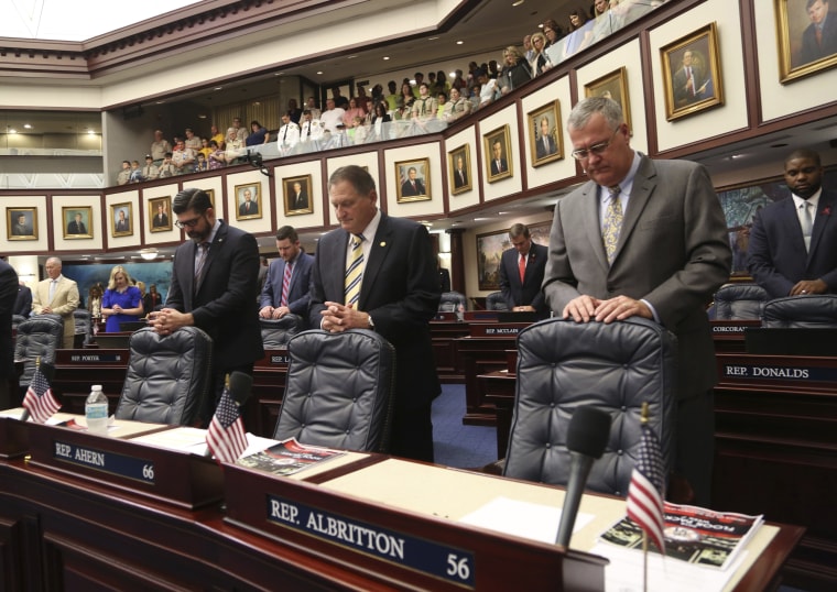 Image: From left, Florida House members Rep. Manny Diaz, Jr., R- Hialeah, Rep. Larry Ahern, R- Seminole, and Rep. Ben Albritton, R- Wauchula,