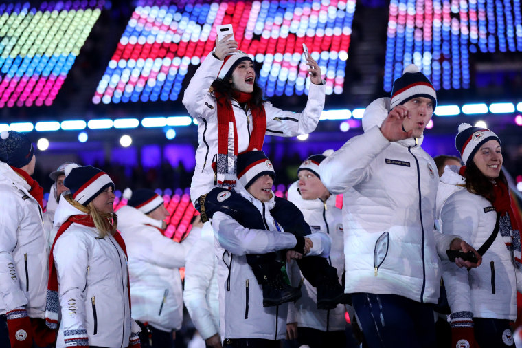 Team Czech Republic walks in the Parade of Athletes.