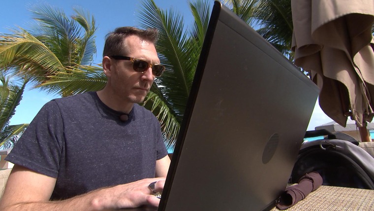 Cybersecurity expert Jim Stickley set up a fake Wi-Fi network to dramatize the dangers of being hacked on vacation.