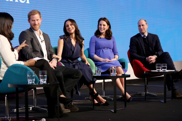 Prince Harry, Meghan Markle, former Kate Middleton and Prince William attend the first annual Royal Foundation Forum.