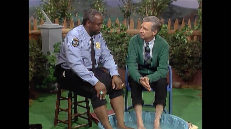 In a 1968 episode of "Mister Rogers' Neighborhood," Rogers invited Francois Clemmons, the first African-American to hold a recurring role on a children's program, to soak his feet alongside him in a baby pool.