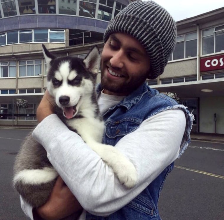 Liam Rice and his pet dog Luna.