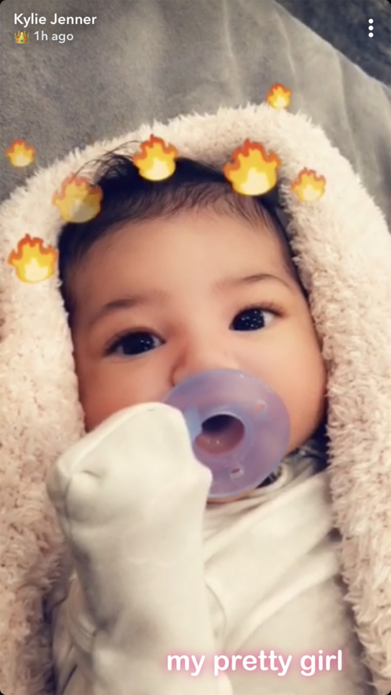 Kylie Jenner's baby, Stormi, makes social media debut