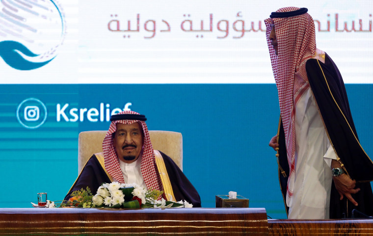 Image: Saudi Arabia's King Salman bin Abdulaziz Al Saud attends Riyadh International Humanitarian Forum in Riyadh
