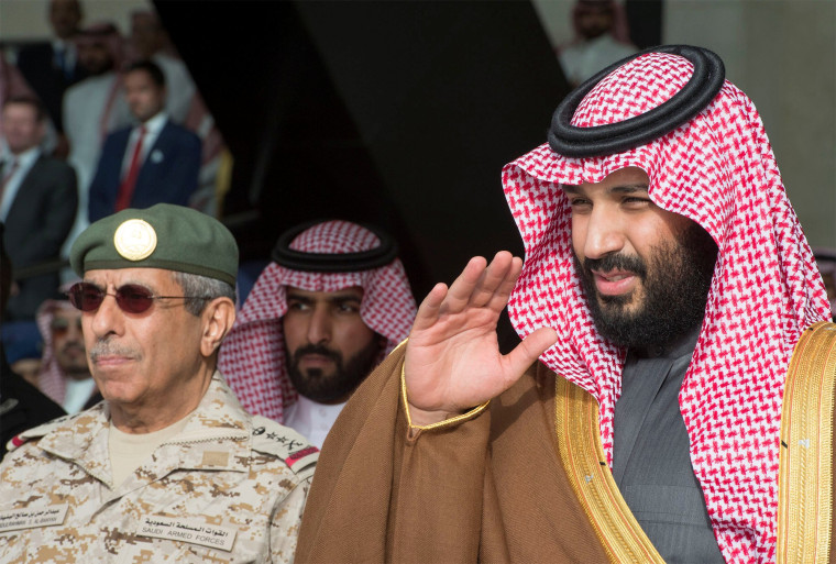 Image: Saudi Arabia's Crown Prince Mohammed bin Salman gestures during the graduation ceremony of the 93rd batch of the cadets of King Faisal Air Academy, in Riyadh