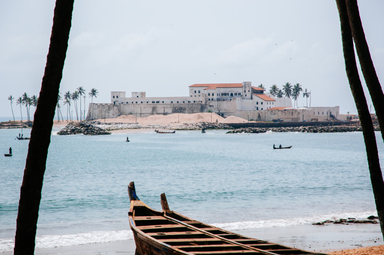 Elmina castle view from the beach