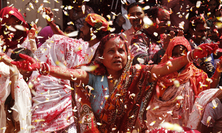 Image: Holi celebration in Vrindavan