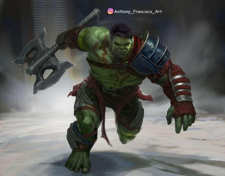 An illustration of the Hulk by Anthony Francisco.
