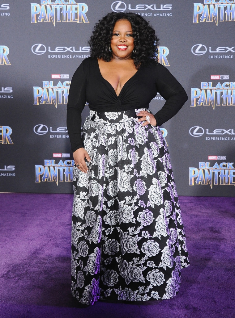 Amber Riley at the "Black Panther" premiere