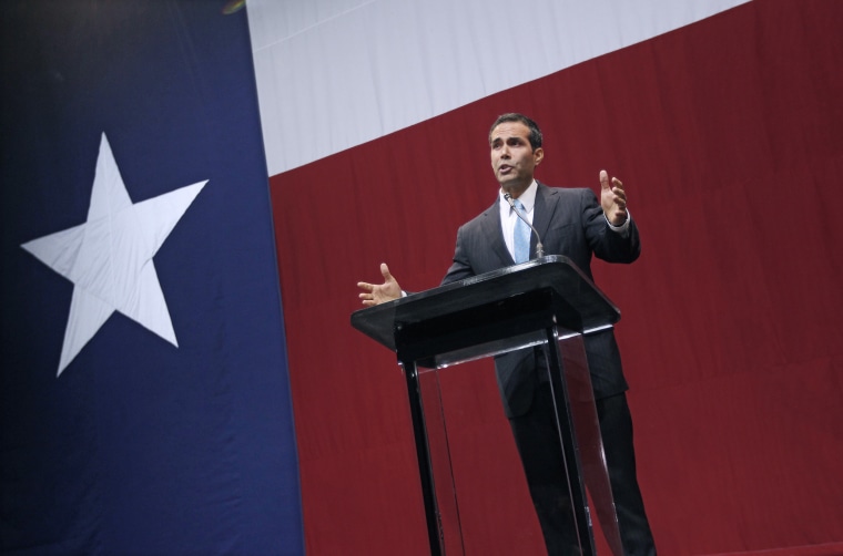 Image: George P. Bush speaks during the victory party