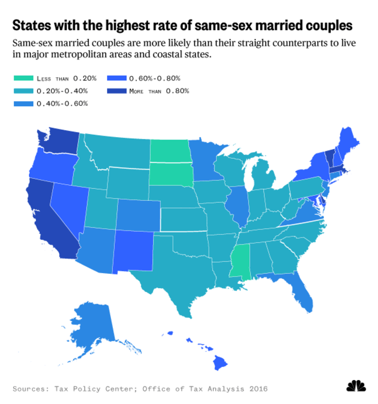 U S Cities With The Highest Rate Of Same Sex Married Couples