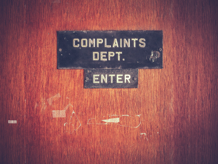 Image: Retro Grunge Complaints Dept Door