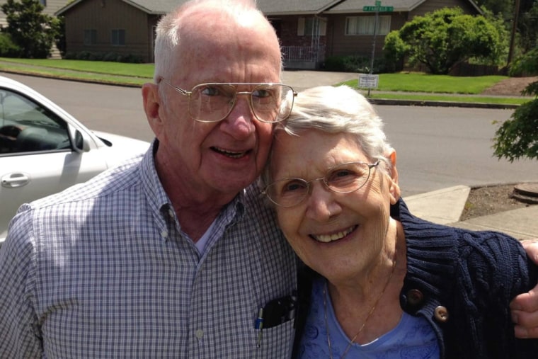 Image: Charlie and Francie Emerick after a family croquet game