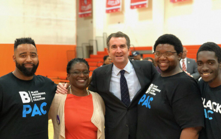 Image: Adrianne Shropshire, second left, with BlackPAC volunteers and Governor-elect Ralph Northam