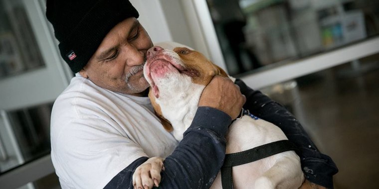 Man thought he was going to have to give up his dog but shelter helped them stay together instead