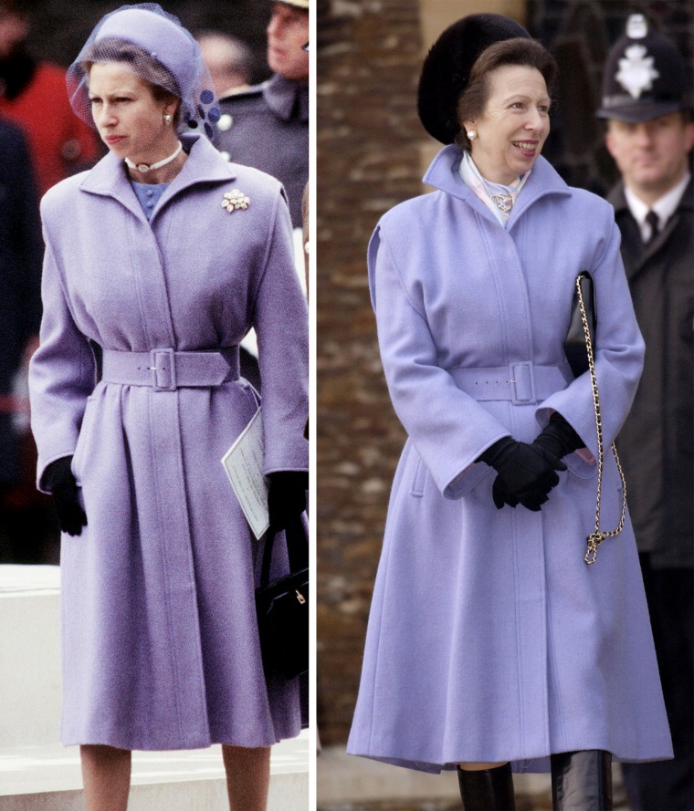 Princess Anne in lavender coat