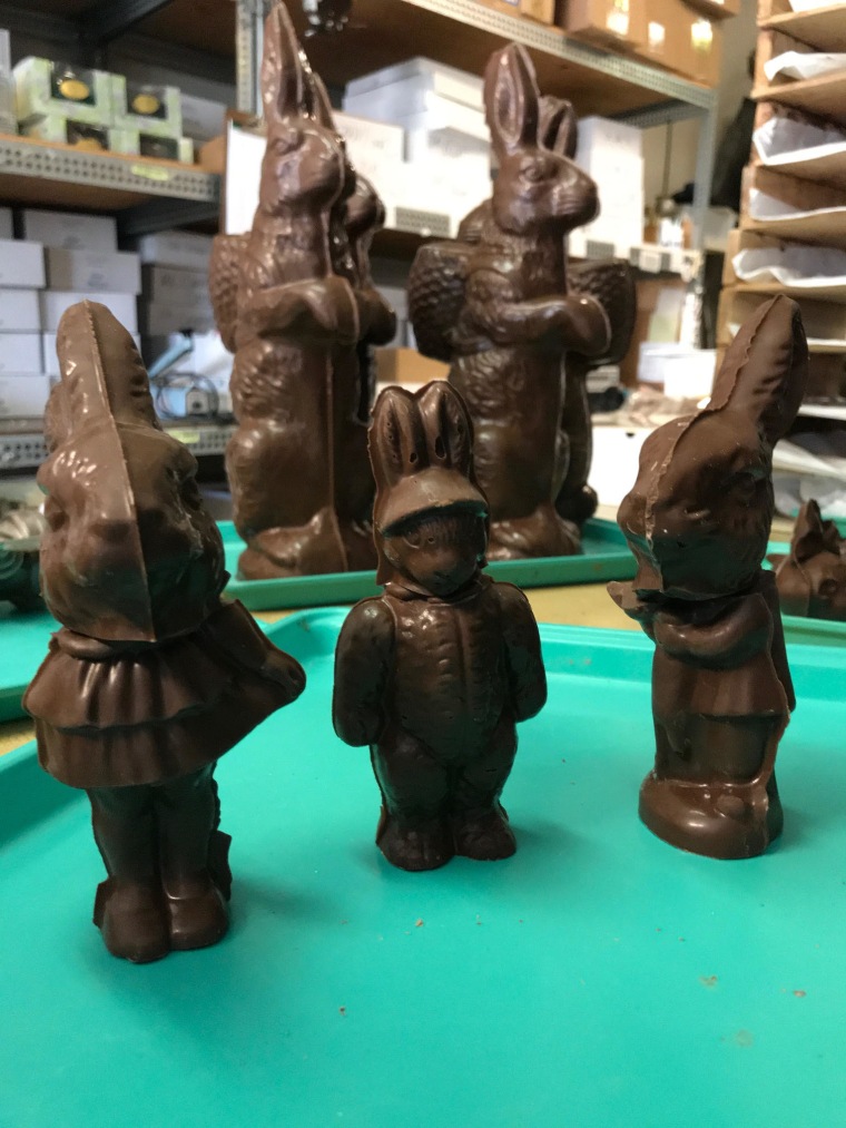 Misfit chocolate Easter bunnies