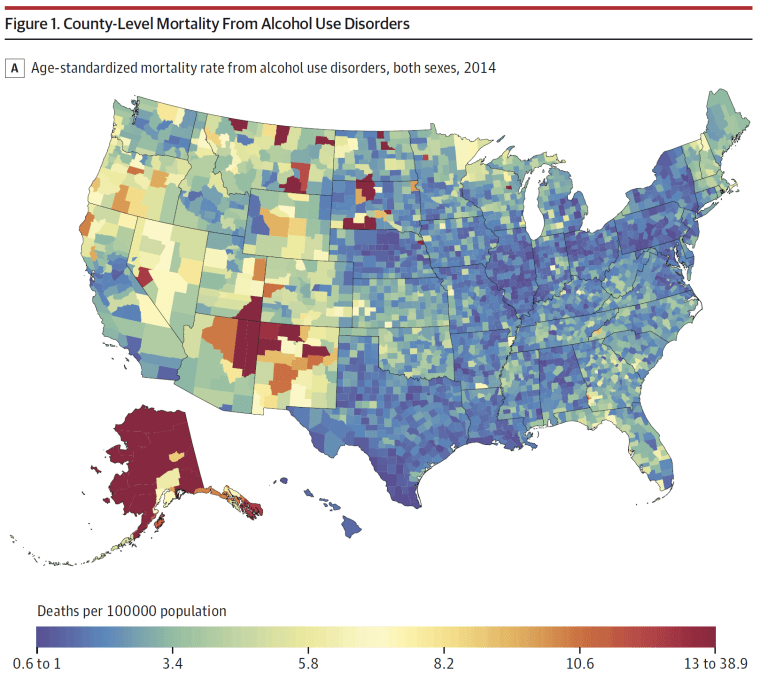 Image: Alcohol use disorders, both sexes, age-standardized, 2014