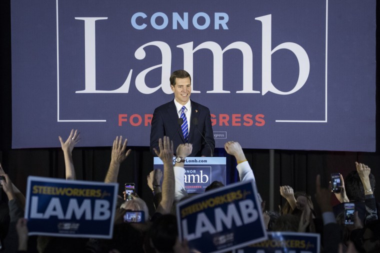 Image: Democratic Congressional Candidate Conor Lamb Holds Election Night Event