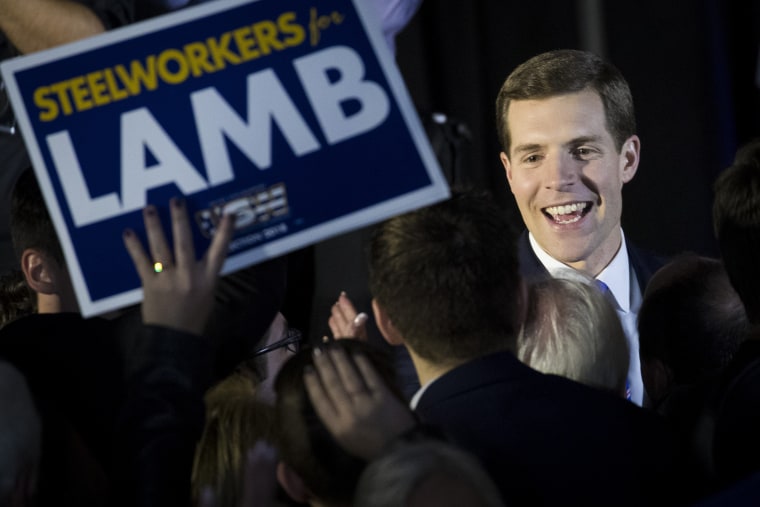 Image: Democratic Congressional Candidate Conor Lamb Holds Election Night Event