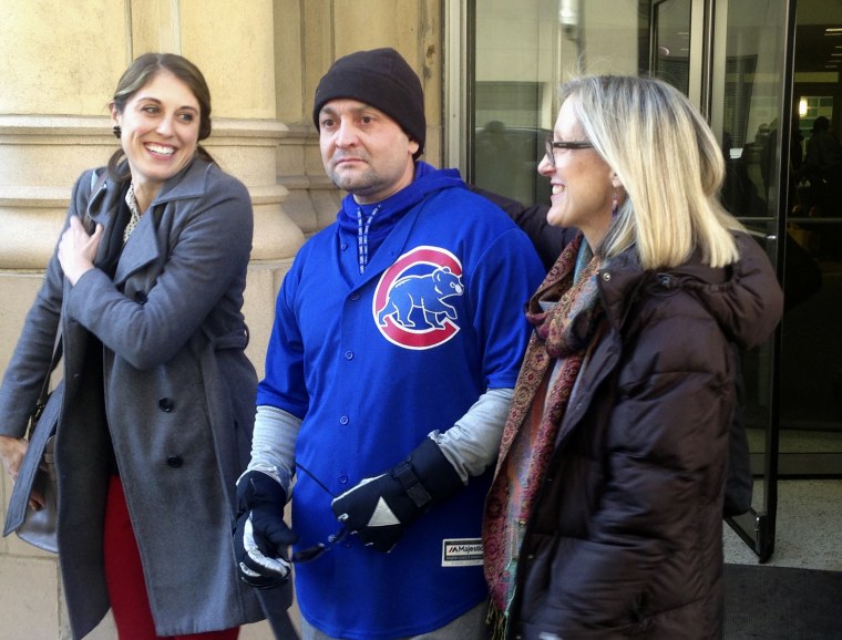 Image: Gabriel Solache after his release from prison