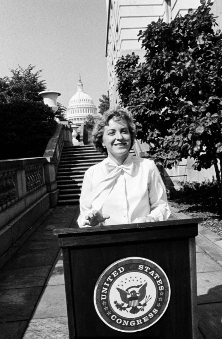 Image:Rep. Marcy Kaptur standing outside the U.S. Capitol during her first few years serving as the representative of Ohio's 9th district.