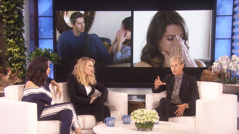 During a visit to Ellen DeGeneres' daytime talk show, "The Spy Who Dumped Me" co-stars Mila Kunis and Kate McKinnon processed their feelings about this season's "The Bachelor" finale.