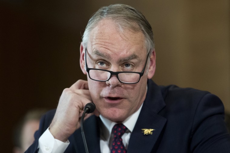 Image: Interior Secretary Ryan Zinke testifies at the  Senate Energy and Natural Resources Committee hearing on President Trump's proposed FY2019 budget for the Interior Department