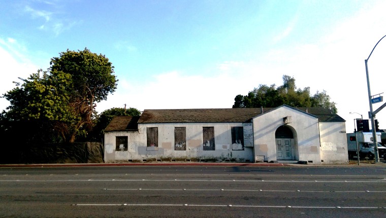 Image: Wintersburg Japanese Church, present day. The building is boarded up, as it was during World War II-era incarceration.