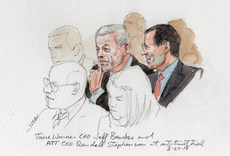 Image: Court Sketch ATT &amp; Time Warner