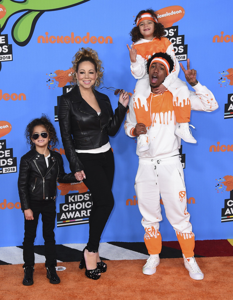 Mariah Carey and Nick Cannon Were Twinning with Monroe and Moroccan at  Kids' Choice Awards