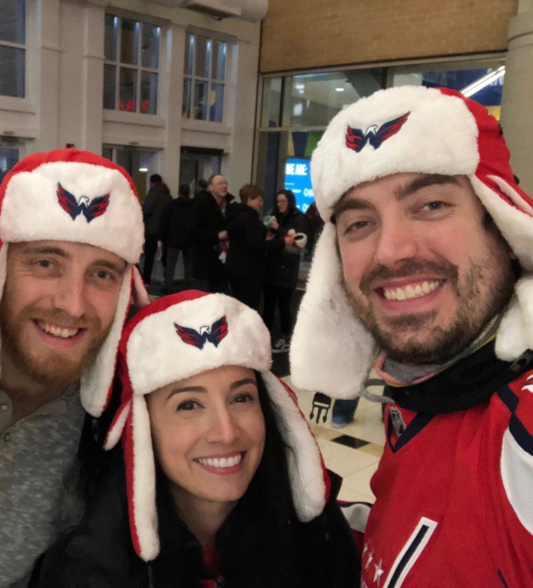 Diana Zepeda, her husband Alexander Sweeney (right) and a friend dressed up for Diana's last week of chemotherapy.