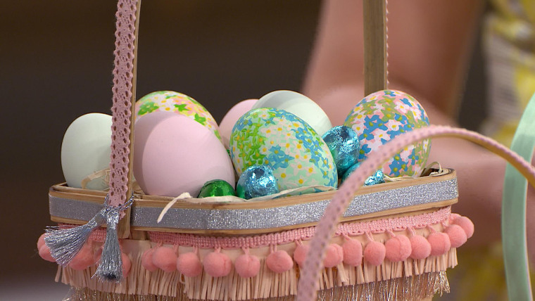 Easter decor decorating eggs basket