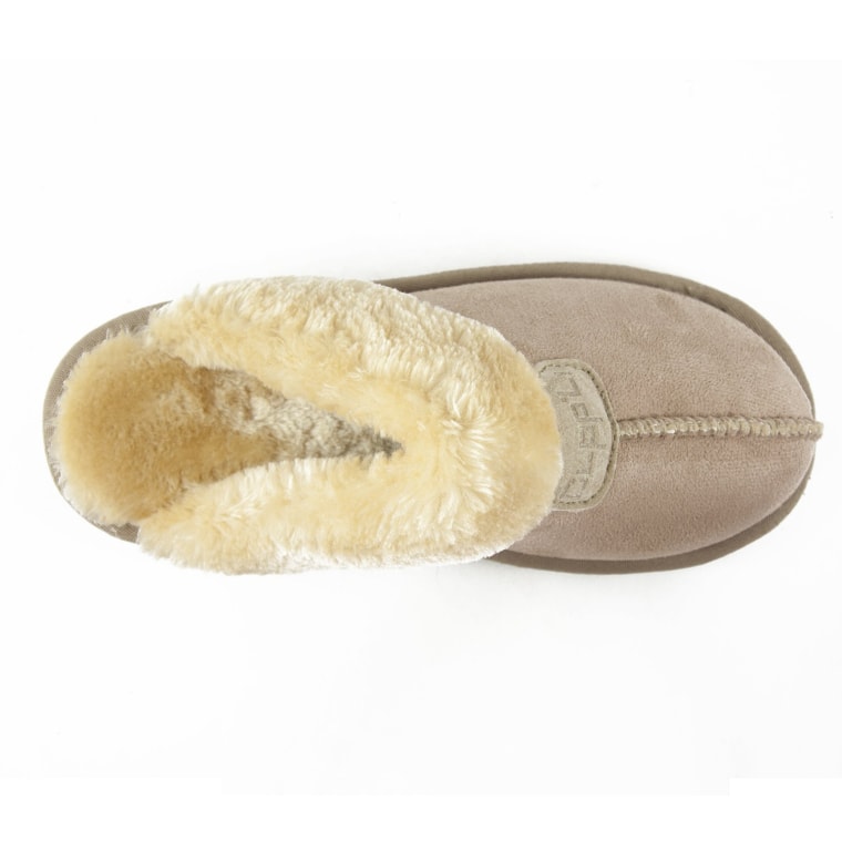 CLPP'LI Women's slip-on faux fur warm winter mules in Sand