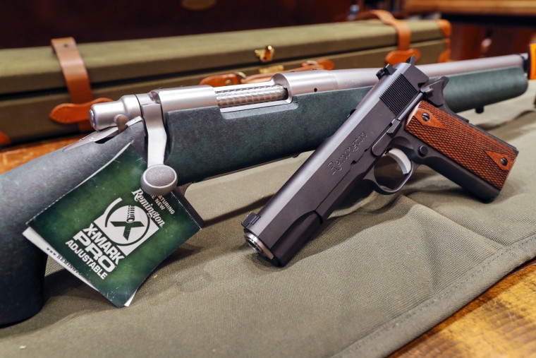 Image: A Remington rifle and handgun