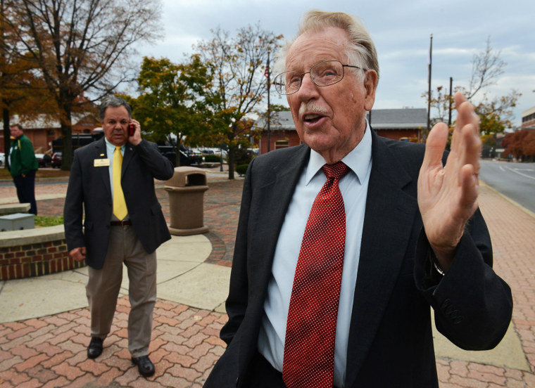 Rep. Roscoe Bartlett(R-MD) campaigns for his seat in Gaithersburg, MD.