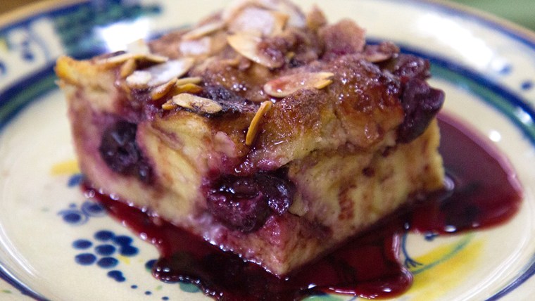 Lidia Bastianich's Chunky Cherry Bread Pudding