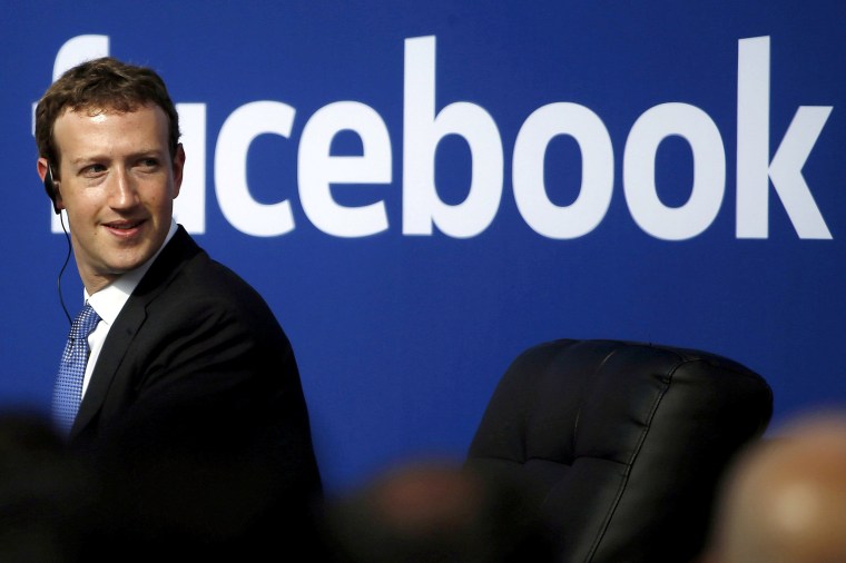 Image: Facebook CEO Zuckerberg during a town hall at Facebook's headquarters in Menlo Park,