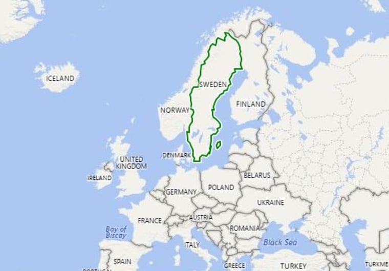Image: Map showing Sweden