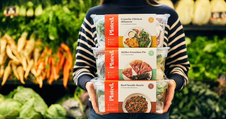 Second iteration of Plated's retail product, photographed in-store at Jewel Osco in Chicago.