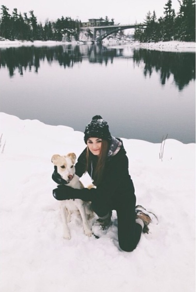 Emme Thompson with Finn,  before his run-in with police