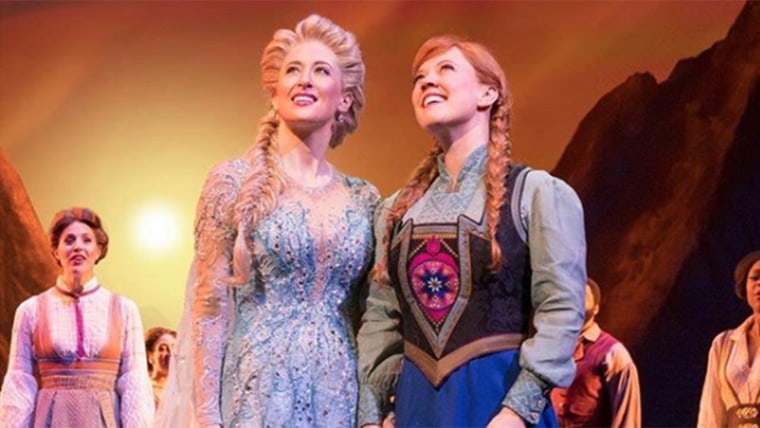 Sometimes being a sister is better than being a princess. I love you, @caissielevy. You're stuck with me. #frozenbroadway