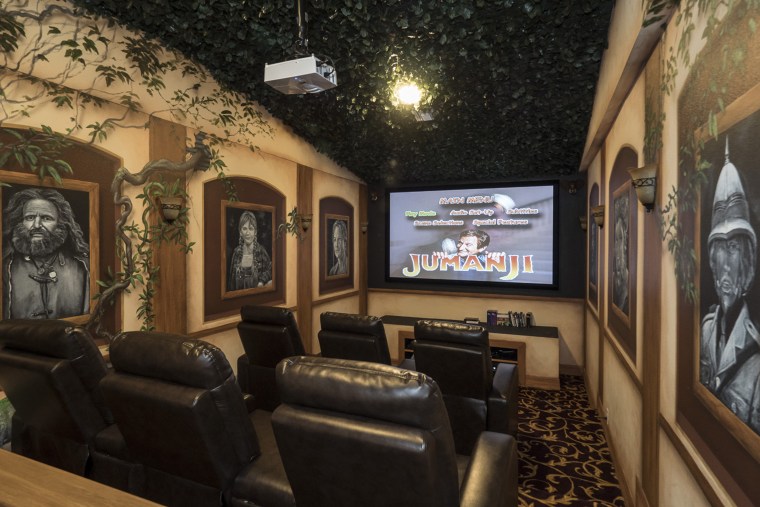 Escape to the Jumanji-themed movie theater for a show.