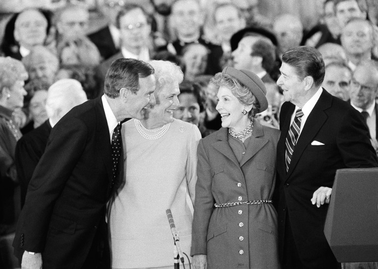 Image: Ronald Reagan, Nancy Reagan, George H,W, Bush, Barbara Bush