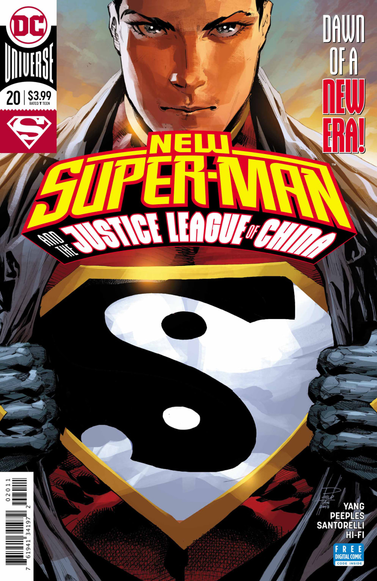 Image: The cover from an issue of "New Super-Man and the Justice League of China."