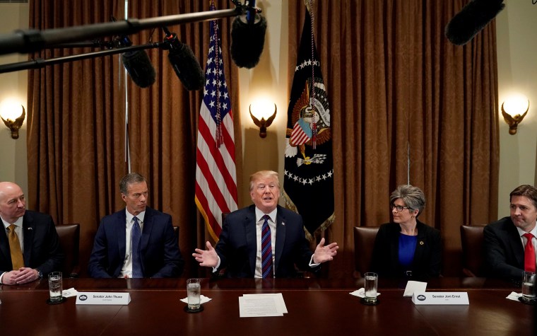 Image: President Donald Trump speaks during a meeting with governors and members of Congress on agriculture