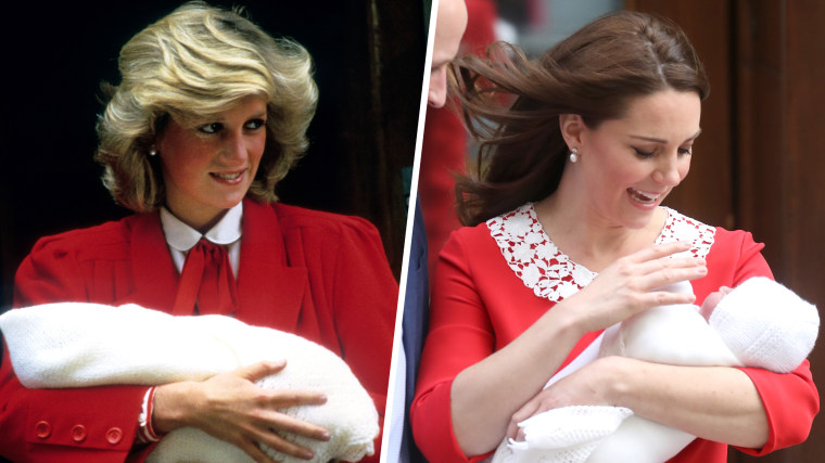 Diana, Princess of Wales leaves the Lindo Wing of St. Mary's Hospital /Prince William, Duke of Cambridge and Catherine, Duchess of Cambridge depart the Lindo Wing