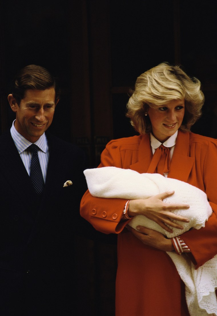 Diana, Princess of Wales and Prince Charles at birth of Prince Harry